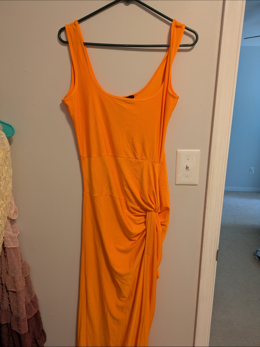 NWT Micas Sleeveless Orange Knot-Detail Maxi Dress Size M Summer Vacation